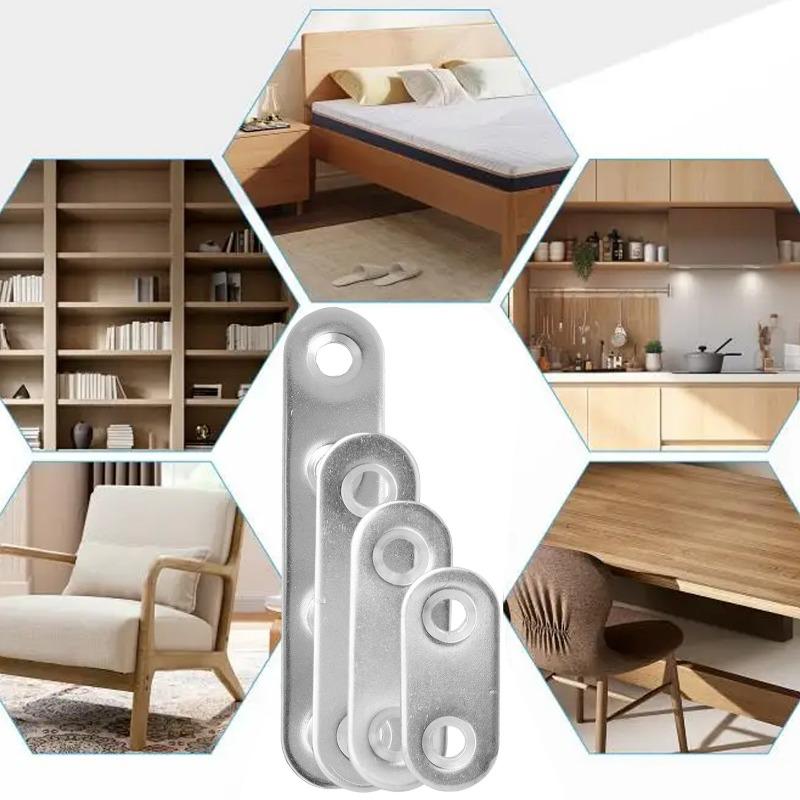 Stainless Steel Corner Bracket Metal Flat Straight Brace Fixed Connecting Plate Corner Brackets For Reapiring Furniture Cabinet