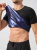 Men's Short Sleeve Sweat-Inducing Body Shaper: Plus Size Waist Trainer and Fitness Abdomen Control Suit