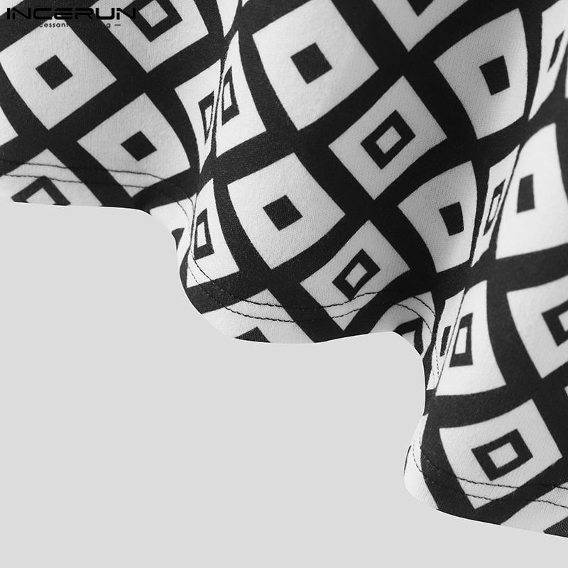 INCERUN Men Plaid Sleeveless Tops Summer U Neck Casual Tanks Vest