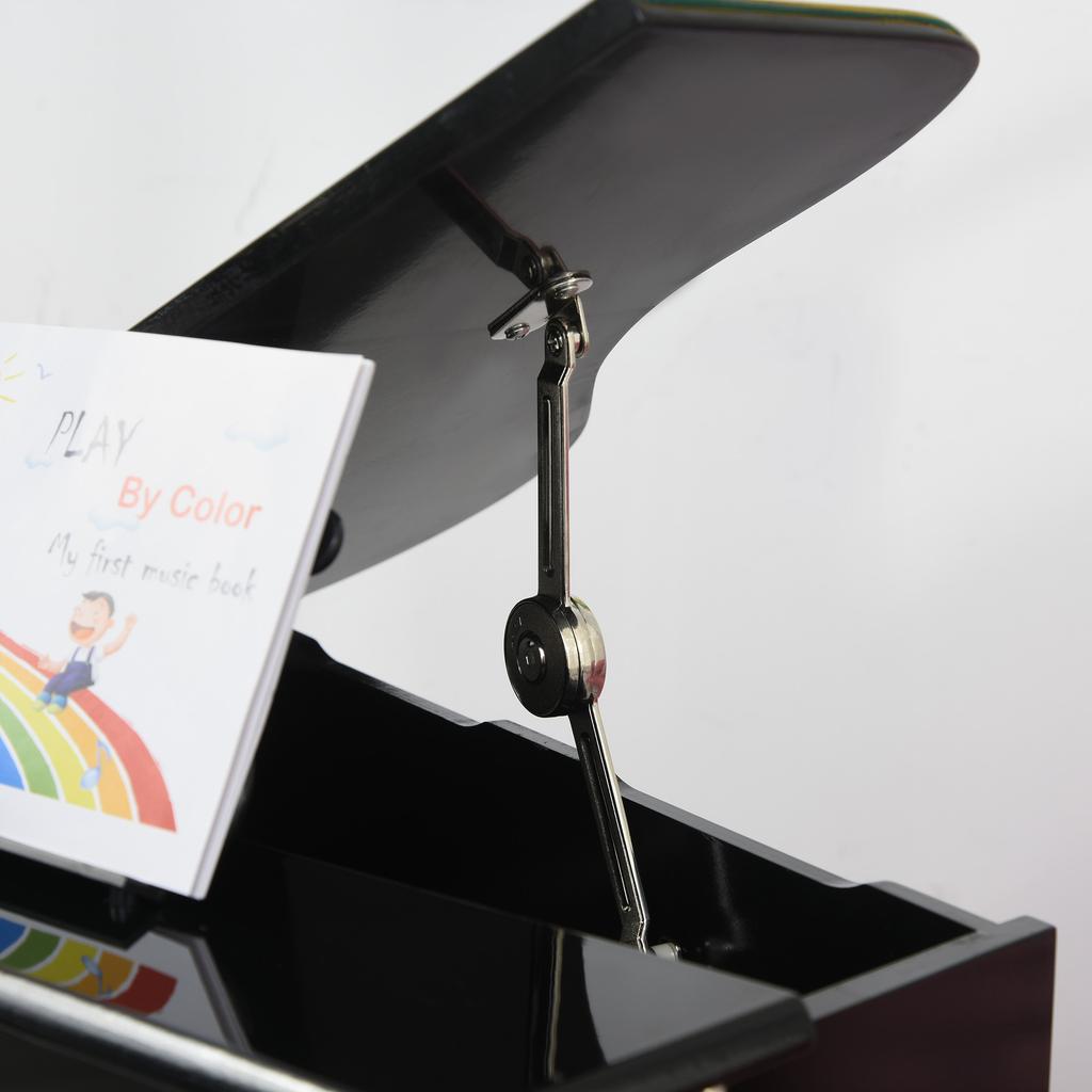 Kinderspielzeug-Holzflügel - 30 Tasten Keyboard - Inklusive Hocker und Notenständer - Musikinstrument - Schwarzes MDF