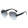 Sunglasses Frameless Ladies, Sunglasses Uv Protection Large Frame Toad Glasses Fashion Ins Street Shooting