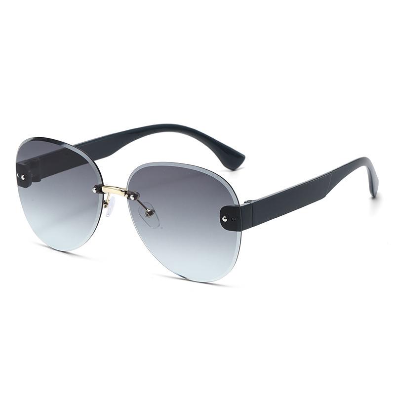

Sunglasses Frameless Ladies, Sunglasses Uv Protection Large Frame Toad Glasses Fashion Ins Street Shooting