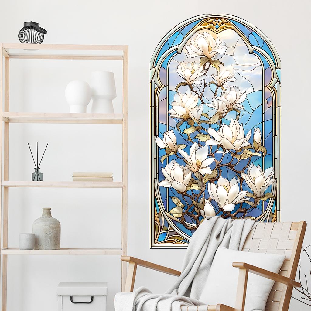 Vintage Magnolia Flower Texture Bedroom Living Room Study Wall Beautification Decoration Stickers