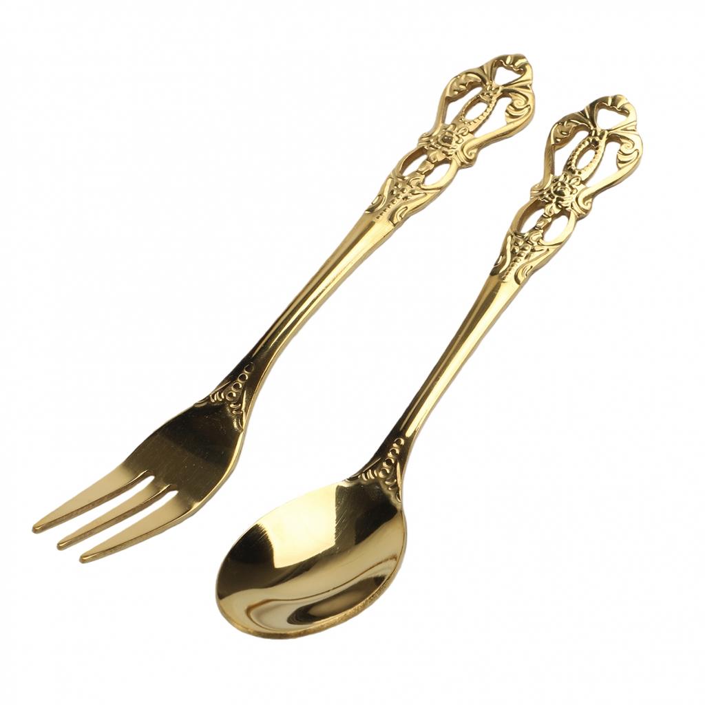 2pcs/set Spoon Charm Coffee Fine And Retro Texture Fruit