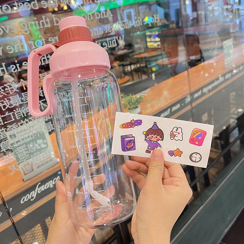 Water bottle strictly selected sports large-capacity plastic cup with scale space cup matte outdoor kettle portable water cup