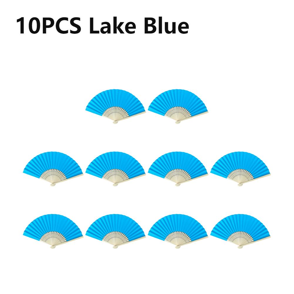Bamboo Folding Fan Solid Color DIY Paper Decorative Fans Party Decor Art Craft Chinese Dance Fan Home Ornaments Gift Fans