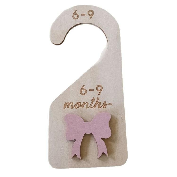 Baby Dress Organizers Set 7 Wood Dividers Playful Bowknot Design Kids Clothing Separators For Nursery Storage