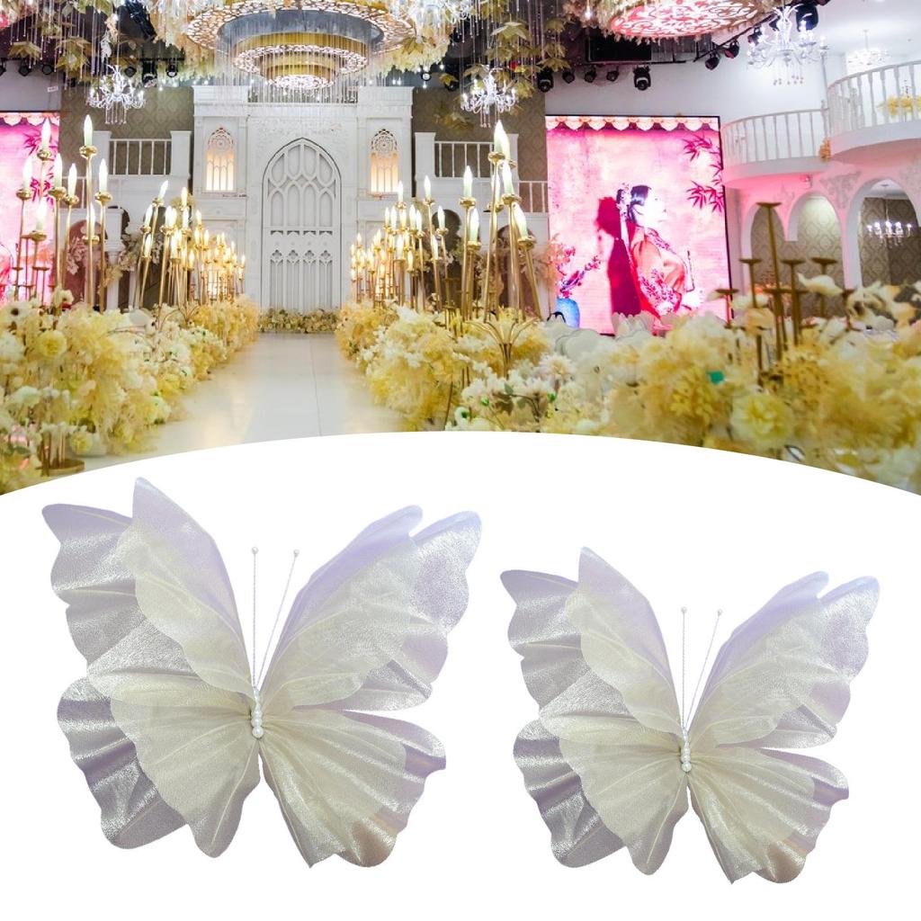 Giant Artificial Butterfly Mariage Decor Gauze Fake Butterfly Wedding Decoration for Living Room Outdoor Wall Anniversary