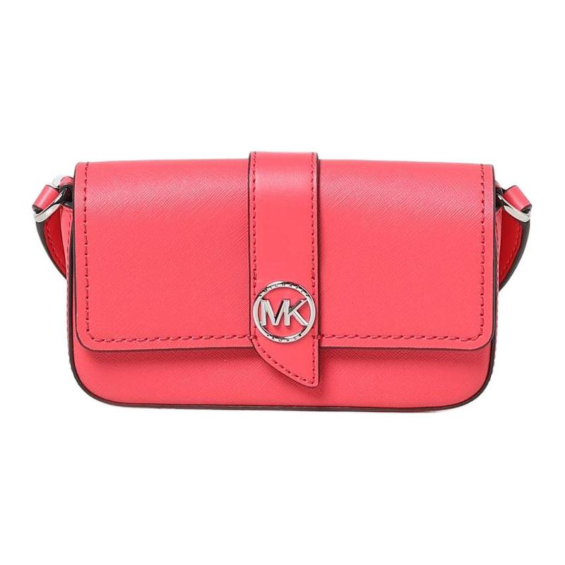 MICHAEL KORS Greenwich Letter Logo Quilted Saffiano Leather Shoulder Crossbody Bag Mini Women s Watermelon Red красный