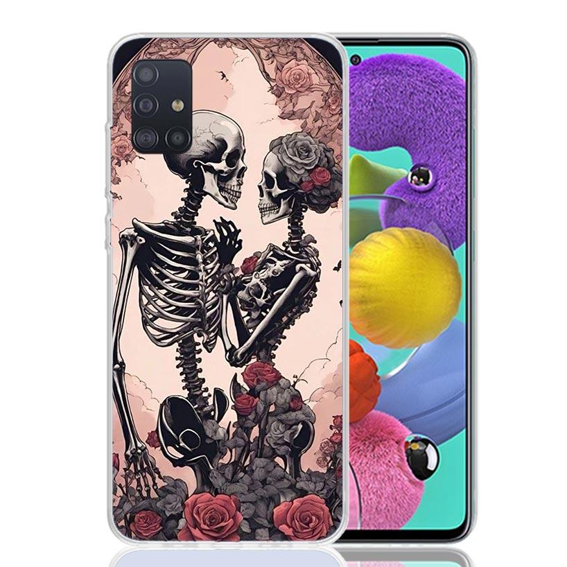 Anatomy Skeleton Heart Lovey Kiss Phone Case For Samsung Galaxy A52 A32 A22 A12 A02S A50S A30S A51 A31 AA71 Note 20 Ultra 10 S10