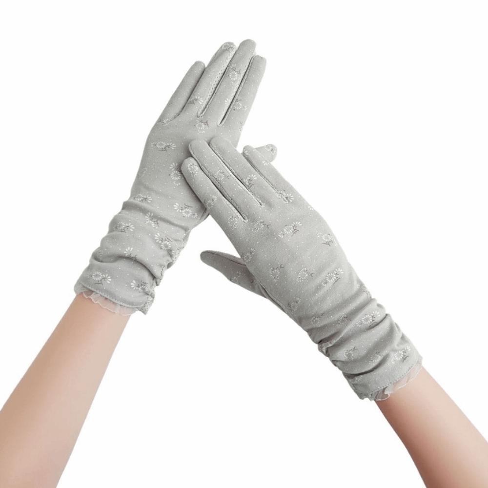 

Breathable Women s Summer Gloves Mid-length Sleeve Extended Sleeve Gloves Party Supplies серый