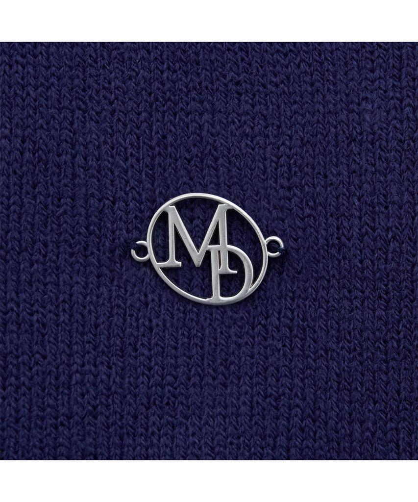 MARDMARD Open Collar Emblem Knit - Navy
