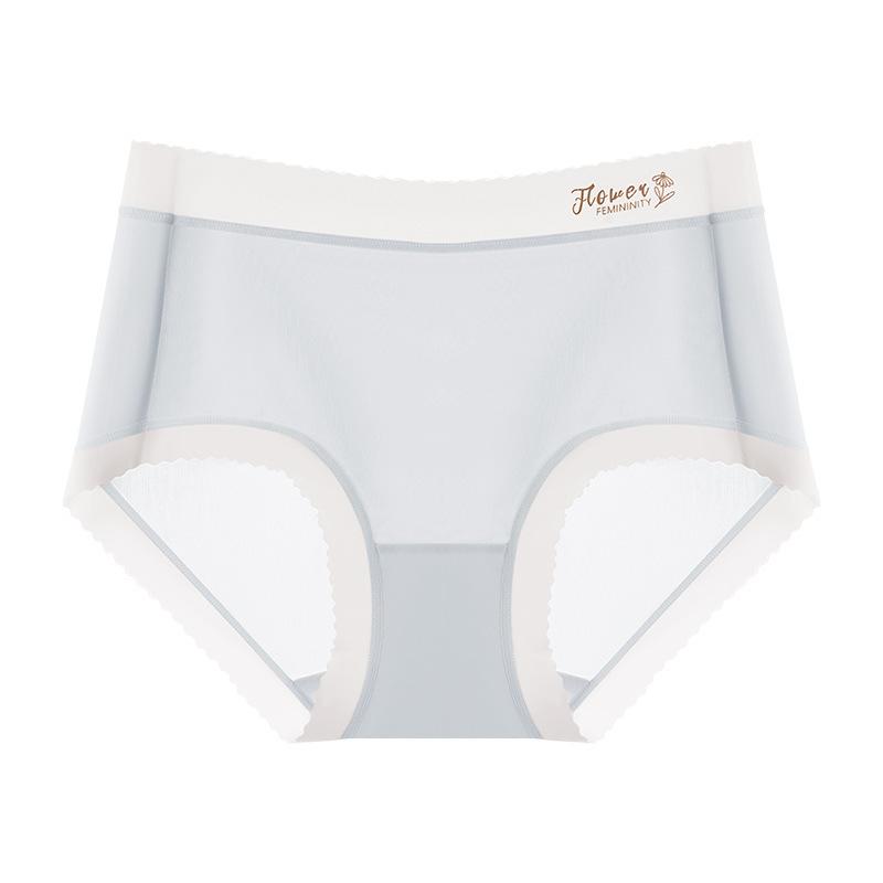 Damskie Letnie Cienkie Jednokolorowe Jedwab Lodowy Antybakteryjne Oddychające Nude Wygodne Wysoki Stan Wiosenny Trójkątne Majtki