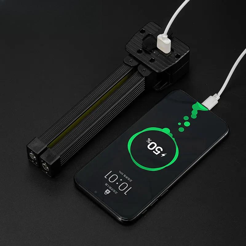 Auto Repair Work Light Strong LED Flashlight Outdoor Multifunctional Camping Reading Lighting Folding COB Portable Lamp