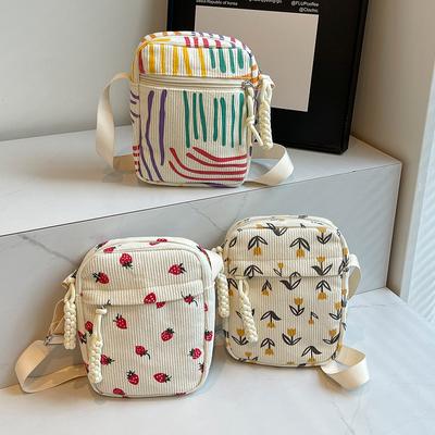 Popular Velvet Cloth Korean Crossbody Bag New Style Student Shoulder Bag Japanese Girl Ins Mobile Phone Bag