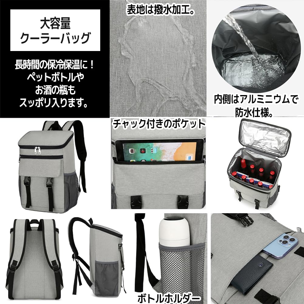 FUPUTWO Cooler Insulated Soft Eco Large Waterproof Bag, Backpack, Cooler, Bag, Capacity, (Navy) [Product Code]