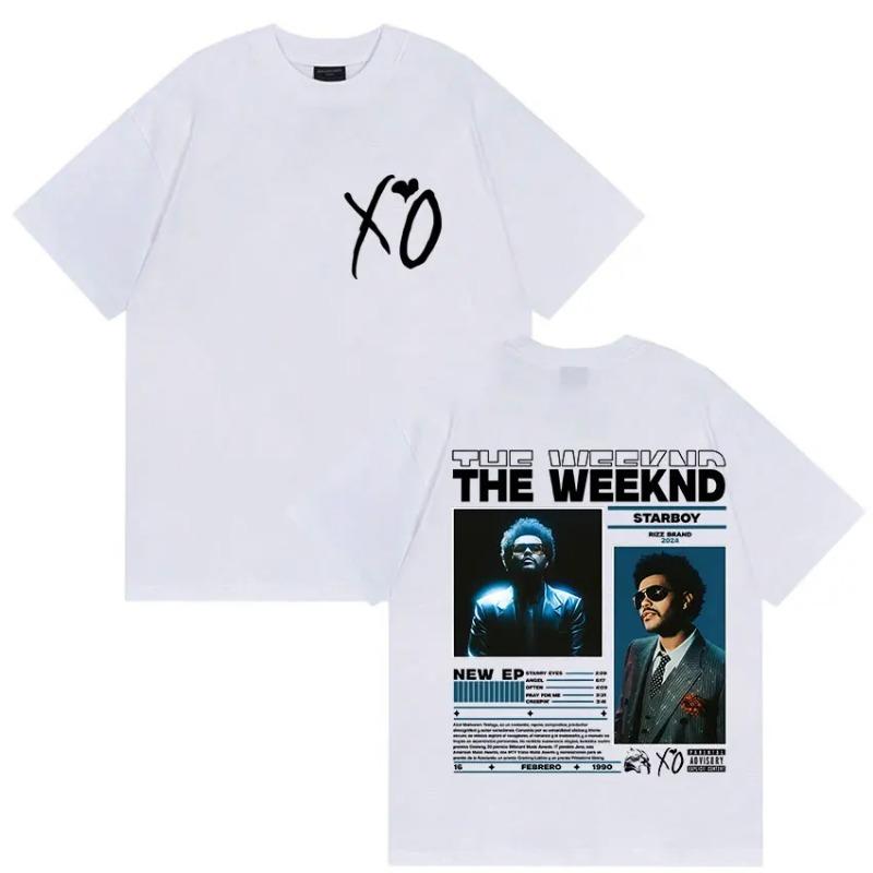 Rapper THE WEEKND STARBOY XO Tour 2026 Retro Graphic T Shirts Men's Fashion Hip Hop Oversized Cotton T-shirt Man Fans Streetwear