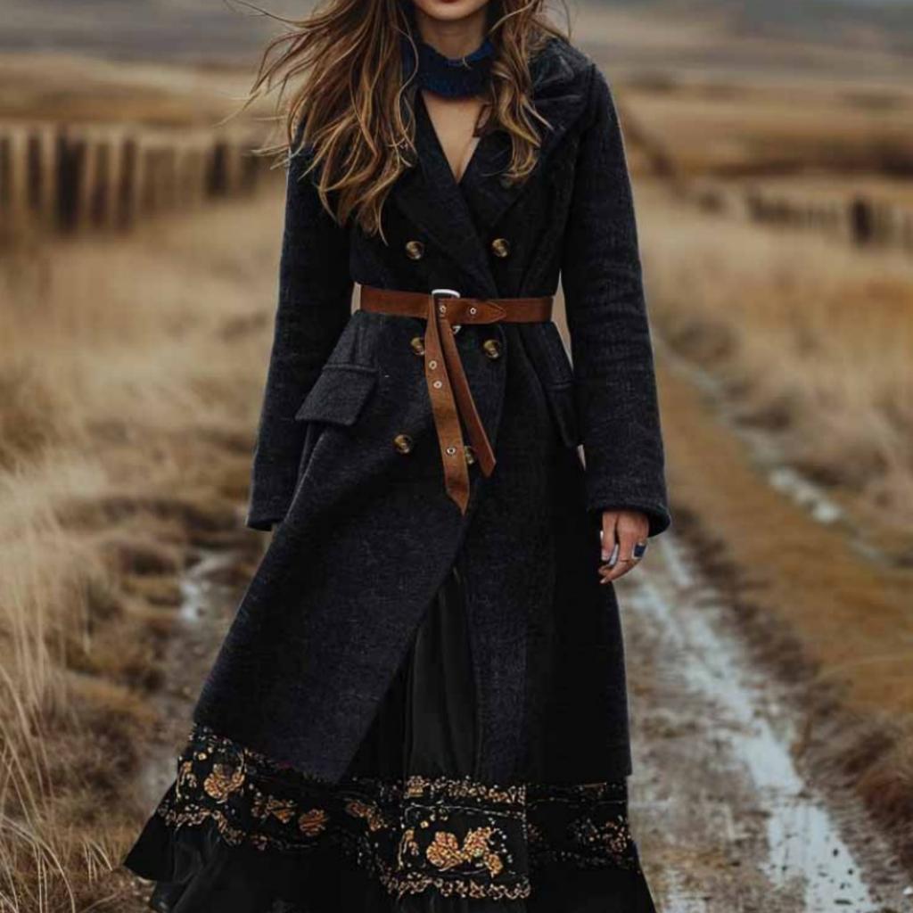 Women's Fashion Jacket Casual Solid-color Long-sleeved Cardigan Long Coat