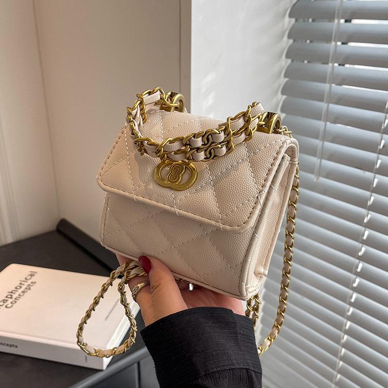 Fashion diamond check chain small bag for women 2025 new summer mini shoulder bag small square bag popular crossbody bag