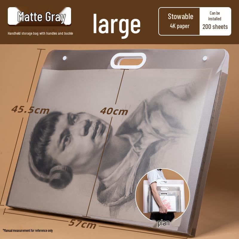 4K Mattierte Kunstmappe für Schüler - 8K Handtasche zur Aufbewahrung von Kunstwerken und Zeichenpapier.