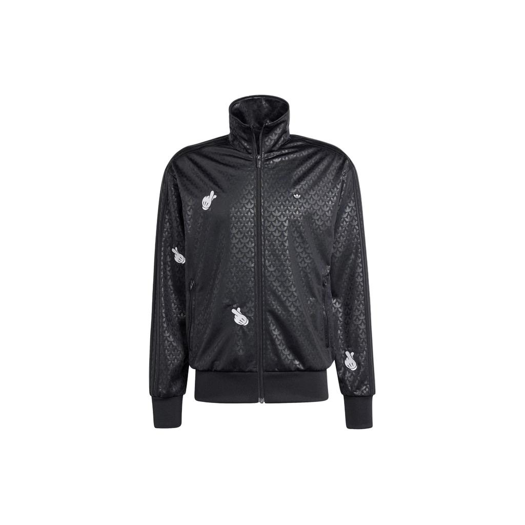 Adidas Originals Mickey Mouse SS24 Giacca da Uomo Nera con Logo Stampa Guanto con Cerniera e Collo Alto IY2264