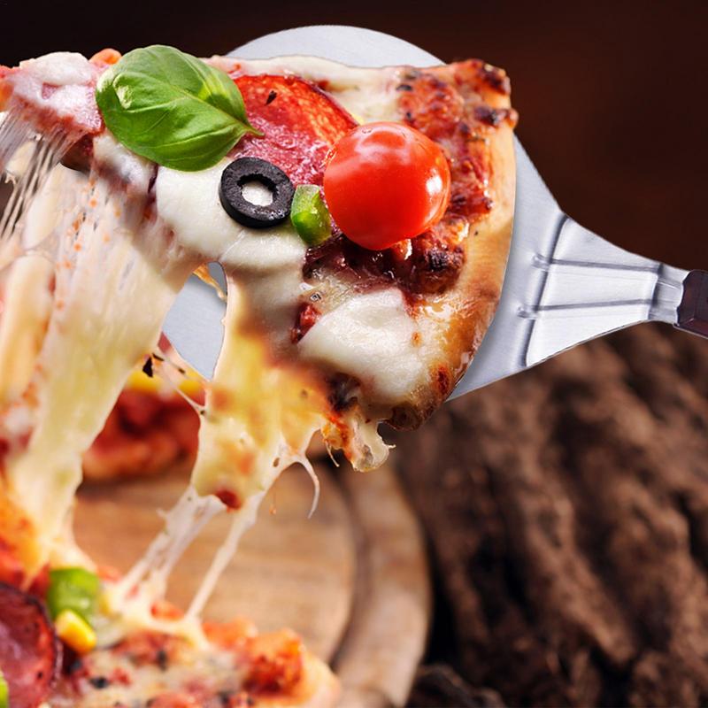 Pizzaspatel, Pizzaschneider, Spachtel, Schaufel, tragbar, Edelstahl, Pizzawendeschaufel, Pizzaofen-Zubehör für Teigsalat