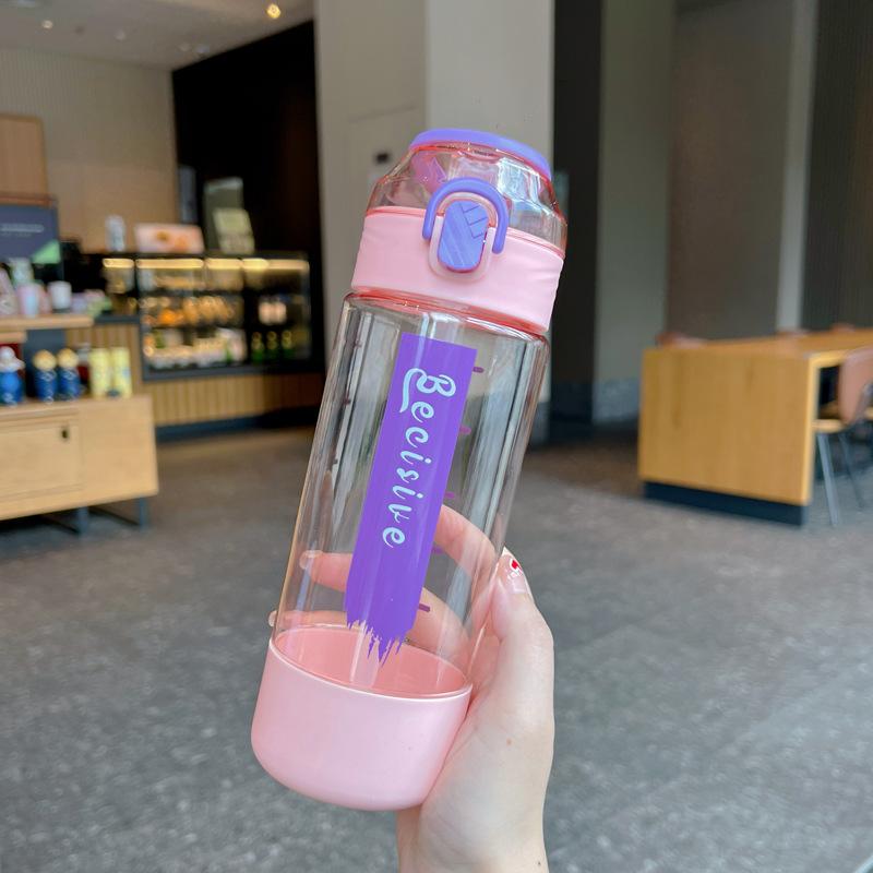 Water bottle summer new high value water cup male and female students food grade straw cup go out sports simple portable water cup