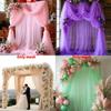 Outdoor Wedding Decor Fabric Bridal Arch Backdrop With Polyester Tulle For Party Event