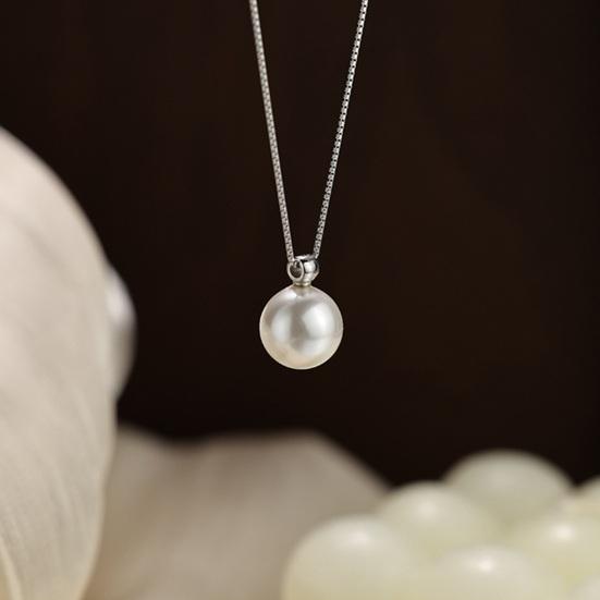 Women Necklace Faux Pearl Pendant Copper Snake Bone Chain Party Wedding Prom Clavicle Necklace Neck Jewelry