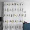 Bird Plaid Flower Yellow Orange Sheer Curtains For Living Room Bedroom Home Decor Kitchen Tulle For Windows Voile Drapes