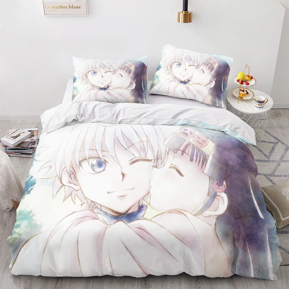 Neue Mode HUNTER×HUNTER Bettwäsche-Set Einzelbett Twin Full Queen King Size Bettset Erwachsener Kind Schlafzimmer Bettbezug Sets 3D-Druck Anime