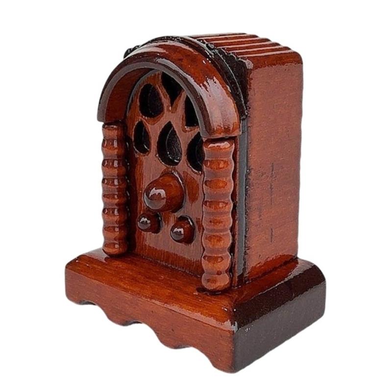 

Wood Miniature Radio With Rosewood Finish For Doll House Living Room Accessories And Model Scene Setting Display Props