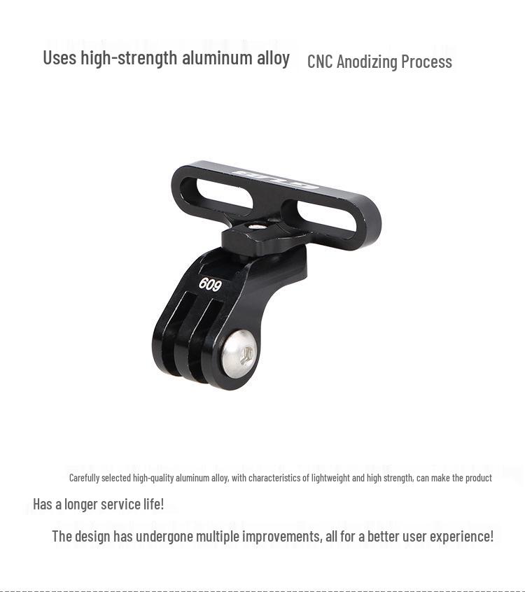 GUB 609 Aluminum Adapter Mount for GoPro Cameras & Flashlight Holder Standard Bicycle чёрный