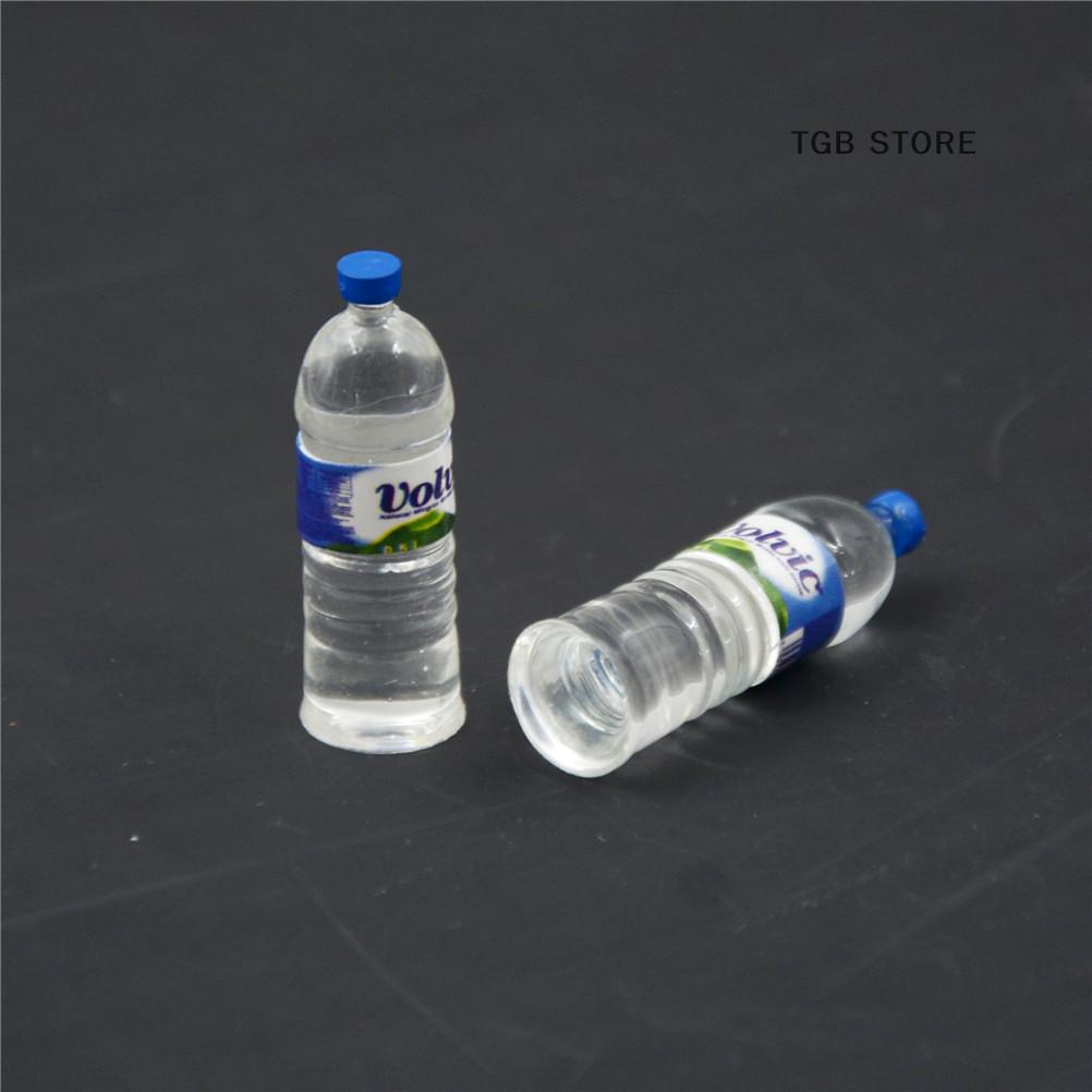2Pcs Plastic Bottle Water Drinking Miniature DollHouse 1:12 Toys Collection Accessory