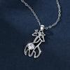 European and American Mother and Child Giraffe Necklace Hollowed-out, Rhinestone-studded Animal Pendant