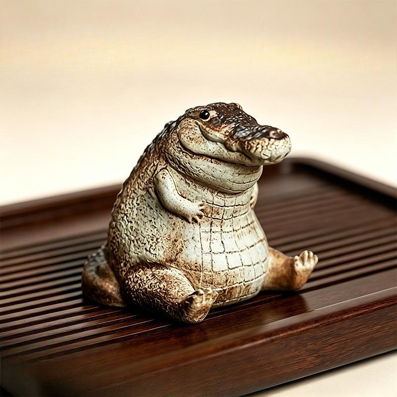 Miniature Crocodile Statue Resin Handicrafts, Stress-relieving Decorative Items, Tea Room Table Ornaments