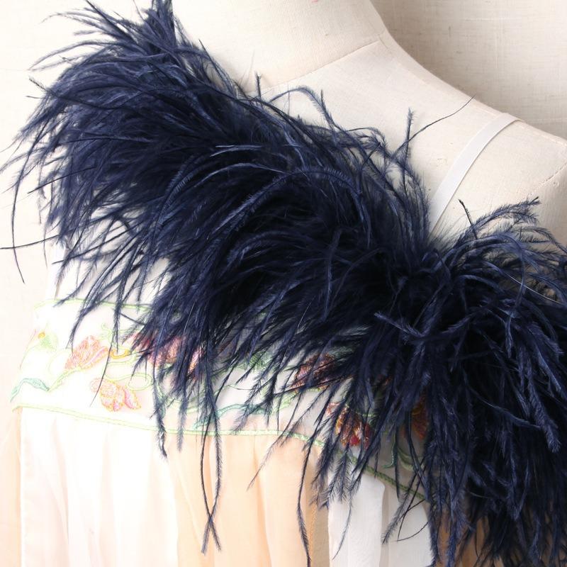 2 Meters Ostrich Feathers Boa Craft Accessories Plumas 6Ply Dress For Wedding Diy Feather Supplies Decoration The Table Crafts