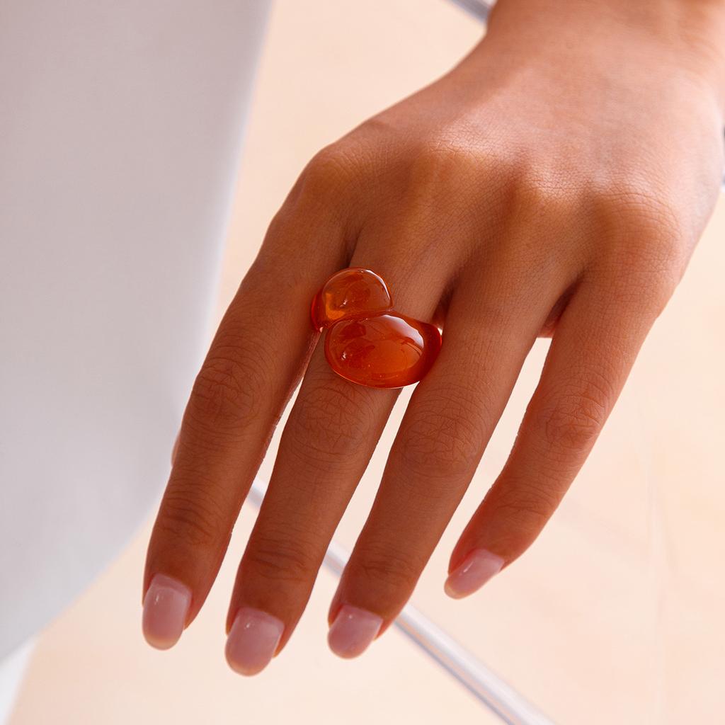 Ingemark Mehrfarbige Harz-Wassertropfen klobige Ringe Damen Boho Geometrische Offene Manschette Fingerringe Y2K Wed Schmuck Party Zubehör