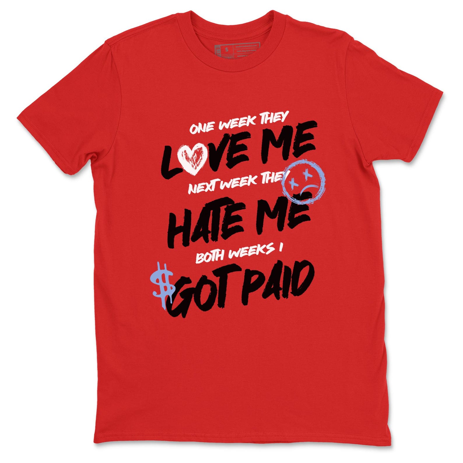 I Got Paid graphic tee. Streetwear graphic T-Shirt. Matching 5s Fire Red S