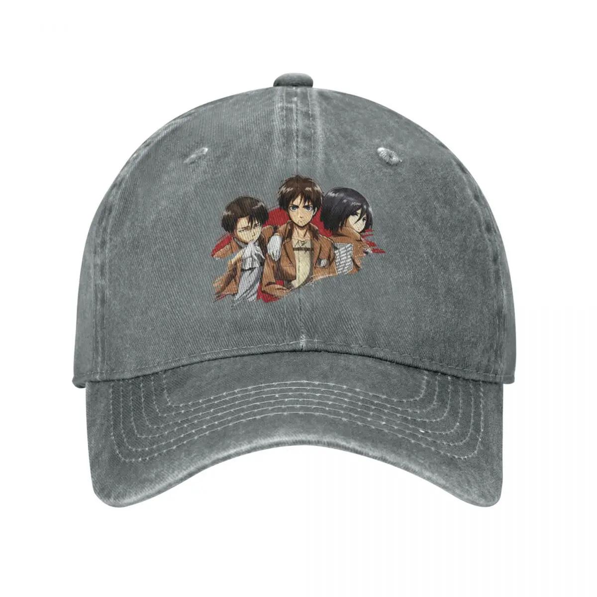 

Casual Washed Cotton Attack On Titan Anime Baseball Cap Women Hat Snapback Shingeki No Kyojin Cap Hats