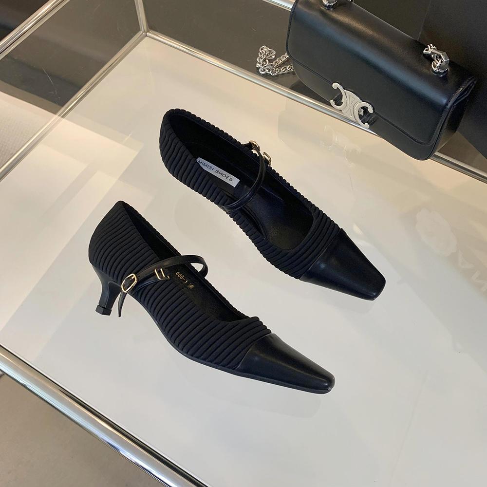 

модные женские туфли-лодочки черного/коричневого цвета с круглым носком, неглубокие, на тонком высоком каблуке, весенне-осенние, офисные, для платья, женские сексуальные туфли-лодочки, размер 35-39 5.5 чёрный