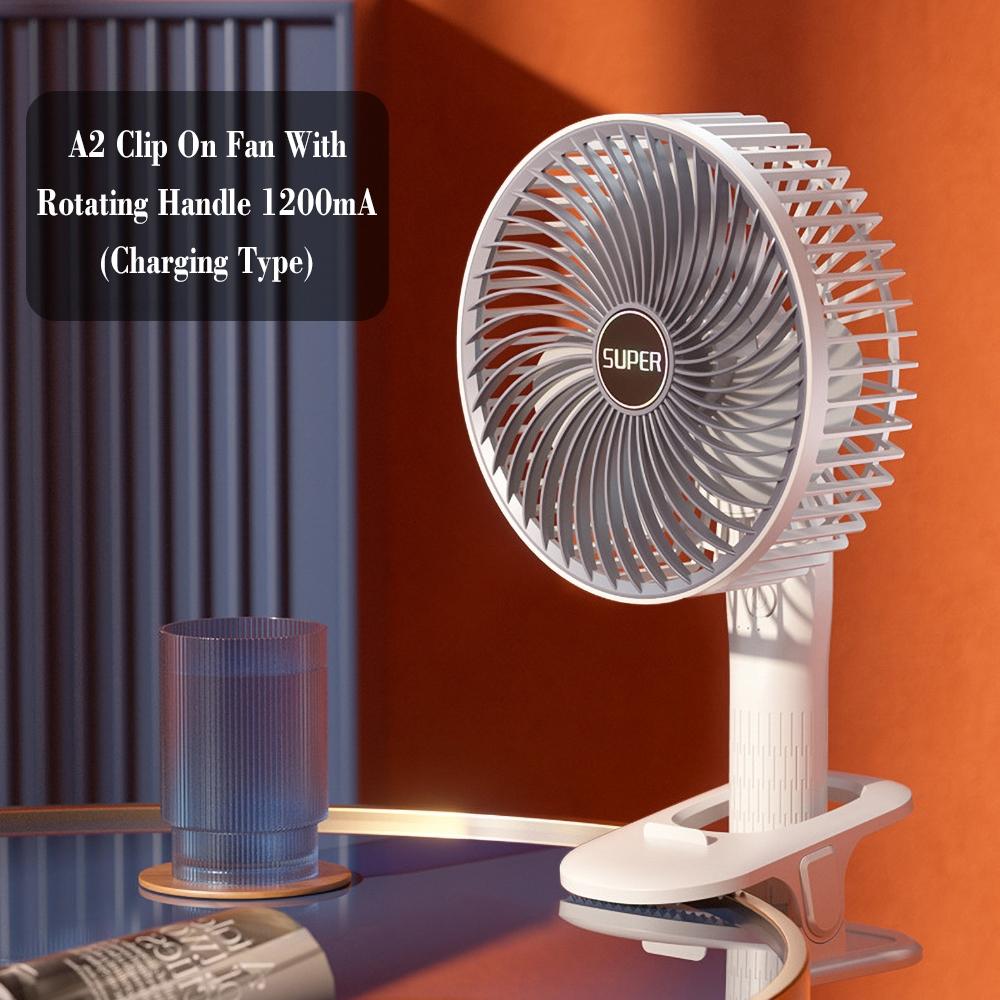 1200mAh USB Desk Fan 3 Speed Adjustable Desktop Table Fan with Strong Wind Quiet Portable Kipas USB Oscillating Fan