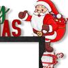 Decorative Holiday Wooden Door Ornament Santa and Gift Designs Festival Home Decoration Handmade Accessory