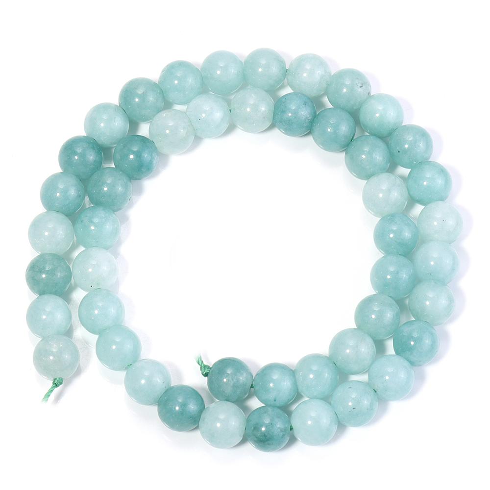 Natural Burma Jade Stone Beads 6 8 10mm Green Round Loose Gemstone Beads for Jewelry Making DIY Necklace Bracelets Accessories