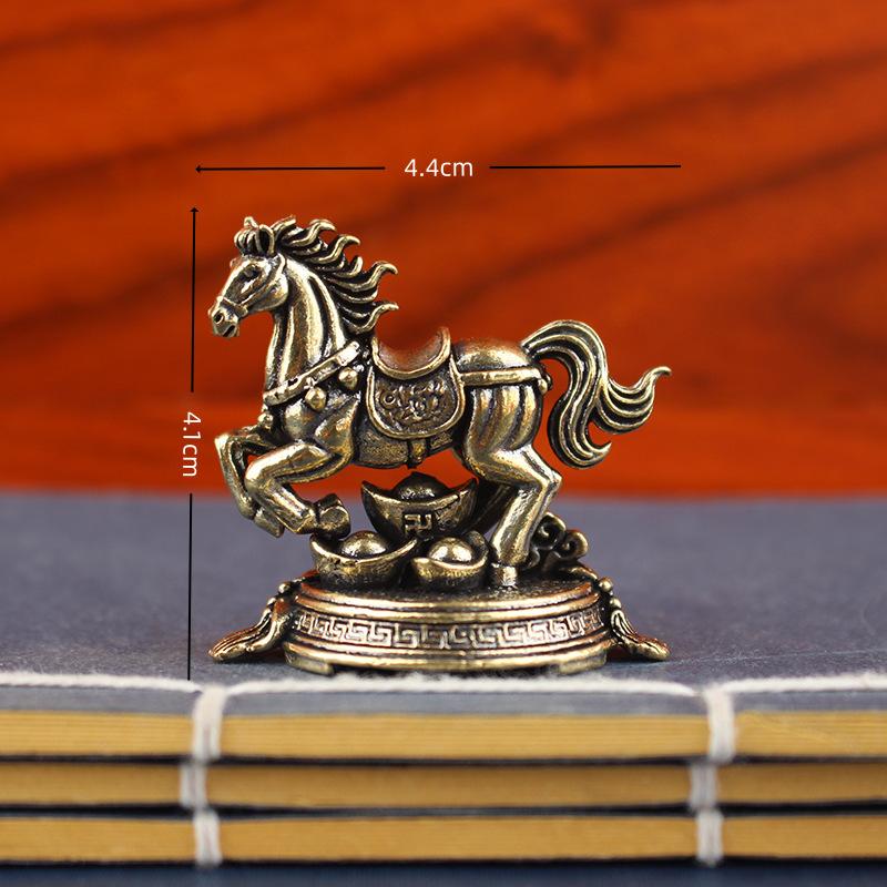 1 Stück Instant Glück und Erfolg Ornament Messing Pferd Tierkreiszeichen Reichtum Anziehend und Schützend Heimdekoration Chinesisches Neujahrsgeschenk