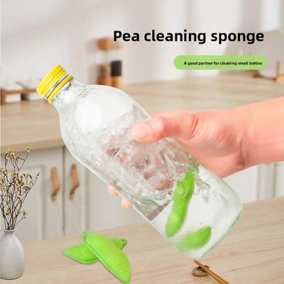 5/3/1PCS Reusable Edamame Cleaning Sponge Brush Pea Brush Scrub Cup Artifact Cleaning Sponge Wipe Bottle