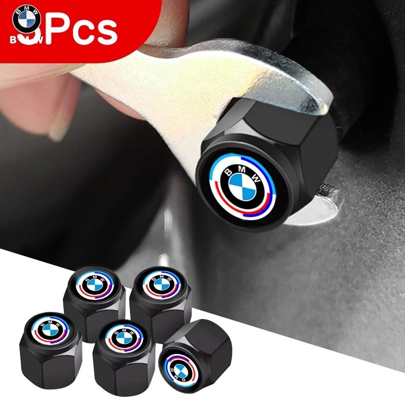 NAZF2 For BMW M X5 X6 X1 M2 M3 M5 M6 M4 F32 E90 F30 E53 E91 E60 5Pcs Aluminum Car Wheel Tire Valve Cap Dust Cover Car Keychain Keyring