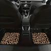 Suitable for All Car Models, 4pcs Yellow Leopard Pattern Car Carpet, Four Seasons Vehicle Carpet with Non-Slip Base, Easy to Clean