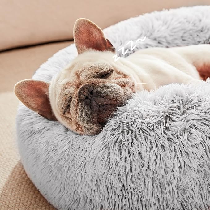 Soft Round Plush Dog Bed Cozy And Flexible For Calming Sleep Cat And Dog Calming Bed Pet Bed Cat Bed