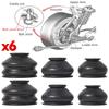 Universal 6pcs Rubber Ball Joint Dust Boot Suspension Steering Boot Cover Tie Rod Linkage
